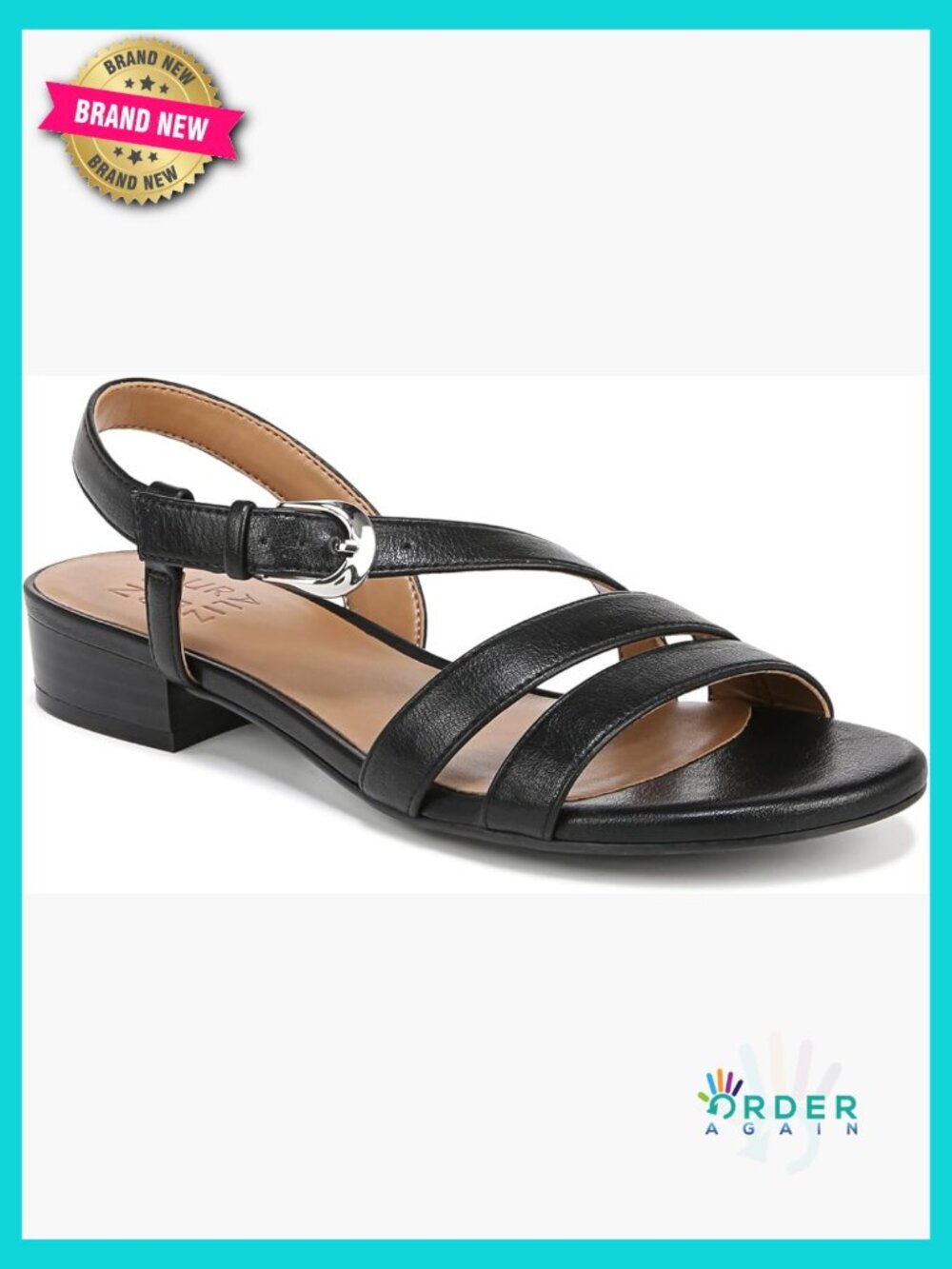 Chic Slingback Sandals with Block Heel Contour Comfort Adjustable Buckle